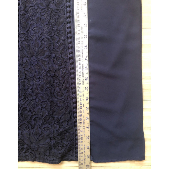 I.N. San Francisco, Women's Shift Dress, Lace Sleeveless, Navy Blue, Size Medium - Picture 7 of 8